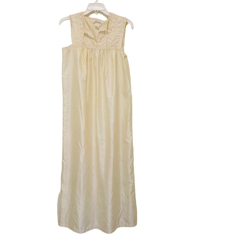 Vintage Barbizon Lace Nightgown Sleepwear Lingerie Nylon Petite Ivory Satin